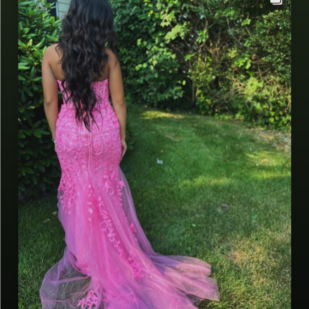 Elegant Pink Strapless Gown